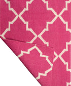 PINK AND IVORY MOROCCAN HAND WOVEN DHURRIE