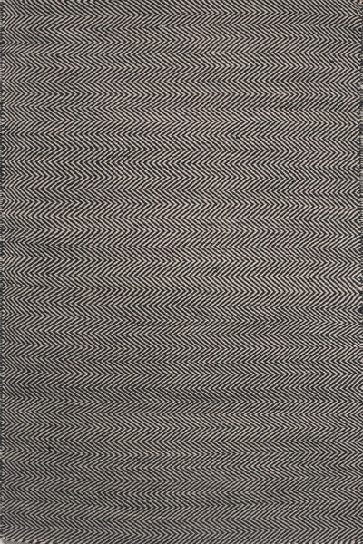 BLACK AND GREY CHEVRON HAND WOVEN DHURRIE