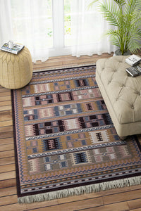 MULTICOLOR HAND WOVEN KILIM DHURRIE by Imperial Knots - Image 2