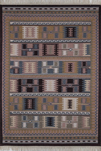 MULTICOLOR HAND WOVEN KILIM DHURRIE by Imperial Knots - Image 1