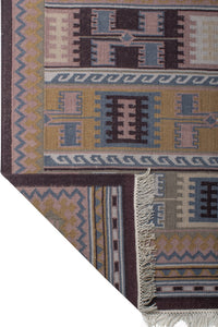 MULTICOLOR HAND WOVEN KILIM DHURRIE by Imperial Knots - Image 3