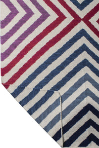 MULTICOLOR GEOMETRIC HAND WOVEN DHURRIE by Imperial Knots - Image 4