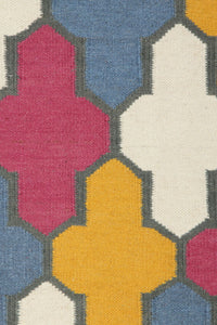MULTICOLOR MOROCCAN HAND WOVEN DHURRIE by Imperial Knots - Image 3