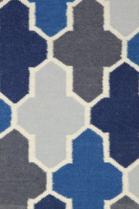 MULTICOLOR MOROCCAN HAND WOVEN DHURRIE by Imperial Knots - Image 3