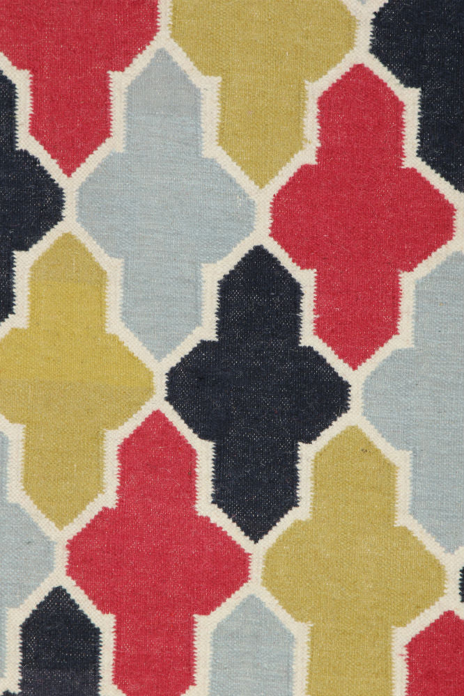 MULTICOLOR MOROCCAN HAND WOVEN DHURRIE