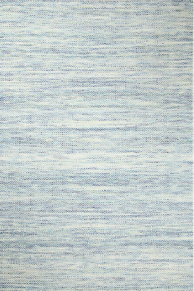 BLUE MULTICOLOR CHEVRON HAND WOVEN DHURRIE