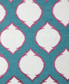 IVORY AND TEAL HAND WOVEN KILIM DHURRIE