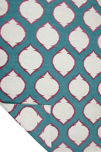 IVORY AND TEAL HAND WOVEN KILIM DHURRIE by Imperial Knots - Image 4