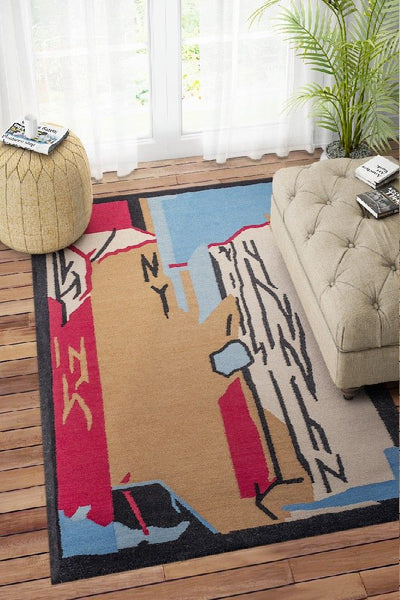 MULTICOLOR BEIGE KILIM HAND WOVEN DHURRIE