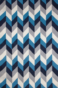 MULTICOLOR BLUE KILIM HAND WOVEN DHURRIE by Imperial Knots - Image 1