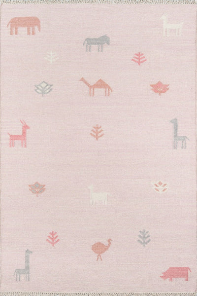 PINK GABBEH KILIM HAND WOVEN DHURRIE
