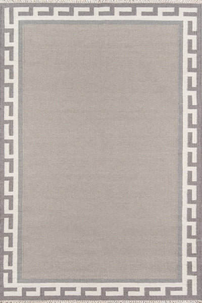 IVORY AND GREY KILIM HAND WOVEN DHURRIE