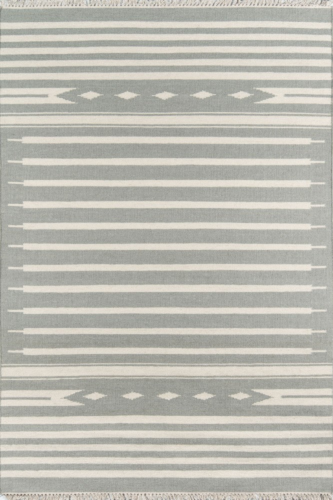 IVORY AND GREY KILIM HAND WOVEN DHURRIE