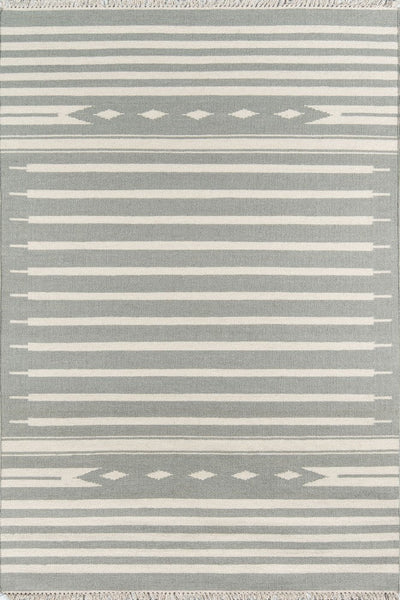 IVORY AND GREY KILIM HAND WOVEN DHURRIE