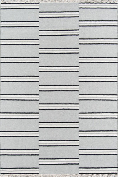 GREY AND BLACK STRIPES KILIM HAND WOVEN DHURRIE