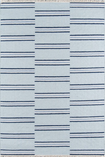 BLUE STRIPES KILIM HAND WOVEN DHURRIE