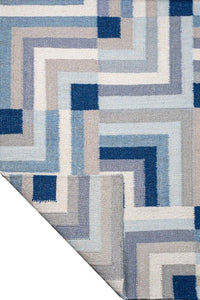 MULTICOLOR GEOMETRIC KILIM HAND WOVEN DHURRIE by Imperial Knots - Image 4