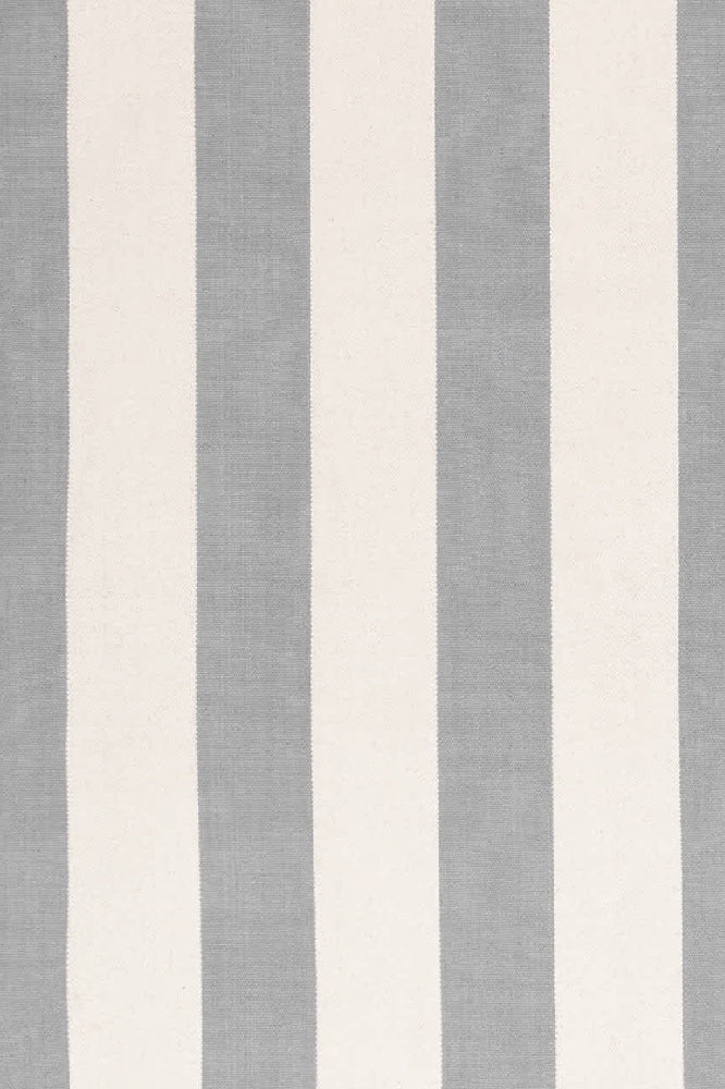 GREY AND IVORY STRIPES HAND WOVEN DHURRIE