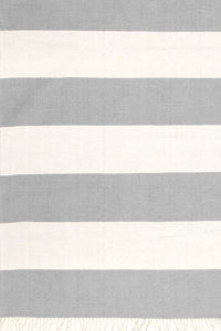 GREY AND IVORY STRIPES HAND WOVEN DHURRIE by Imperial Knots - Image 3