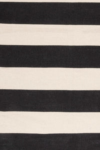 CHARCOAL AND IVORY STRIPES HAND WOVEN DHURRIE by Imperial Knots - Image 3
