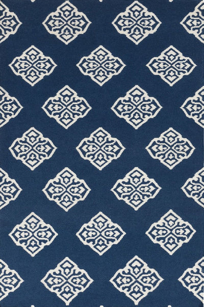 BLUE IVORY KILIM HAND WOVEN DHURRIE