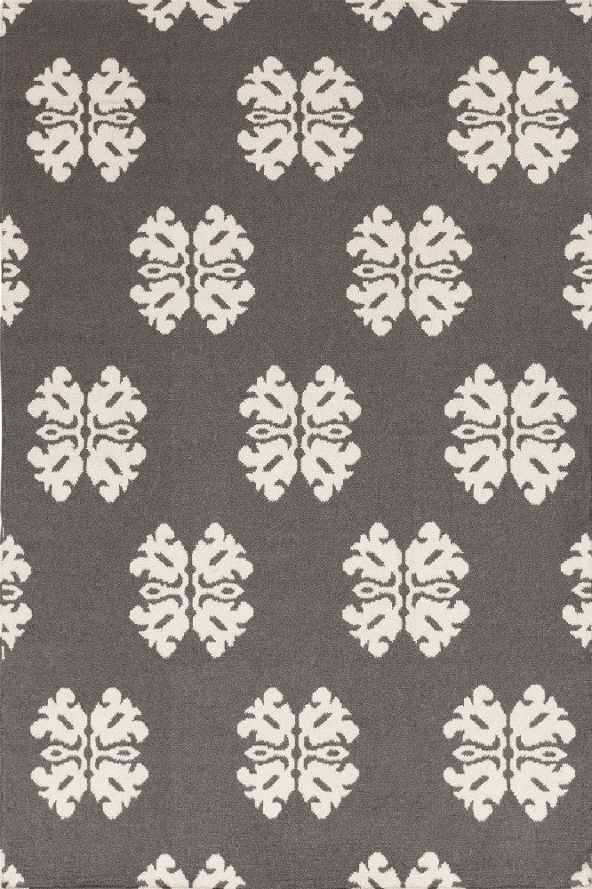 GREY IVORY KILIM HAND WOVEN DHURRIE