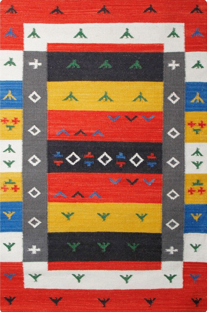 MULTICOLOR GABBEH KILIM HAND WOVEN DHURRIE