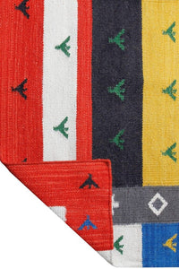 MULTICOLOR GABBEH KILIM HAND WOVEN DHURRIE by Imperial Knots - Image 4