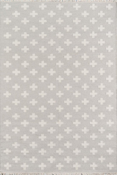 GREY GEOMETRIC HAND WOVEN DHURRIE