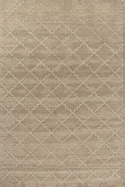 BEIGE SOLID HAND KNOTTED CARPET