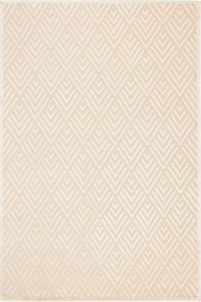BEIGE GEOMETRIC HAND KNOTTED CARPET