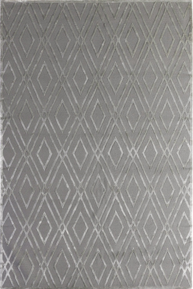 GREY GEOMETRIC HAND KNOTTED CARPET