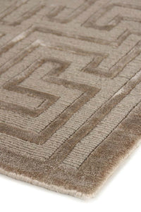 BEIGE GEOMETRIC HAND KNOTTED CARPET by Imperial Knots - Image 2