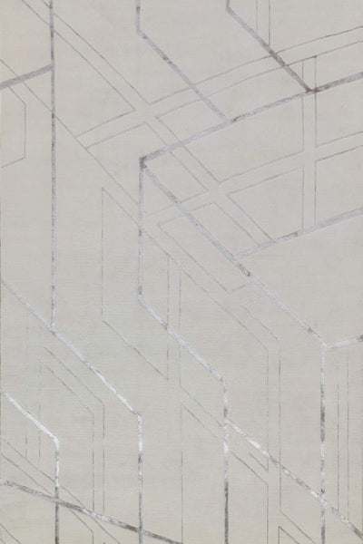 GREY MODERN HAND KNOTTED CARPET