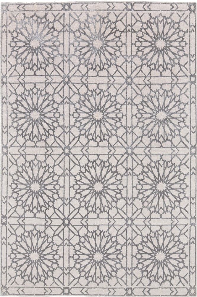 IVORY SILVER MODERN HAND KNOTTED CARPET by Imperial Knots - Image 1