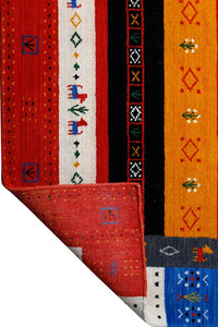 RED MULTICOLOR TRADITIONAL HAND KNOTTED CARPET by Imperial Knots - Image 4