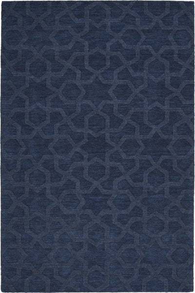 BLUE GEOMETRIC HAND KNOTTED CARPET