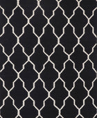 BLACK AND IVORY MOROCCAN HAND WOVEN DHURRIE