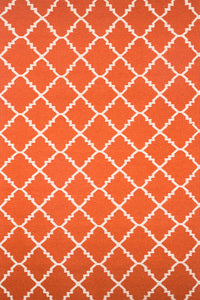 ORANGE IVORY MOROCCAN HAND WOVEN DHURRIE by Imperial Knots - Image 1