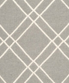 GREY AND WHITE GEOMETRIC HAND WOVEN DHURRIE