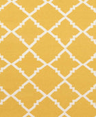 YELLOW AND WHITE MOROCCAN HAND WOVEN DHURRIE
