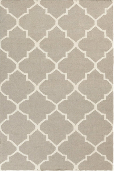 GREY AND WHITE MOROCCAN HAND WOVEN DHURRIE