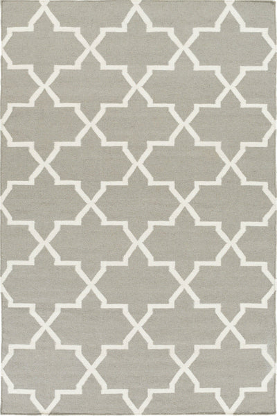 GREY AND WHITE MOROCCAN HAND WOVEN DHURRIE
