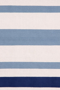 BLUE STRIPES HAND WOVEN COTTON DHURRIE by Imperial Knots - Image 3
