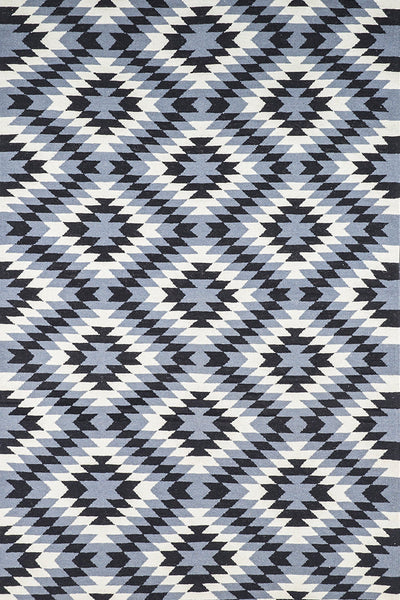 GREY AZTEC HAND WOVEN KILIM DHURRIE
