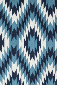 BLUE AZTEC HAND WOVEN KILIM DHURRIE by Imperial Knots - Image 2