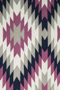 GREY PURPLE AZTEC HAND WOVEN KILIM DHURRIE by Imperial Knots - Image 2