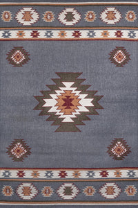 GREY AZTEC KILIM HAND WOVEN DHURRIE by Imperial Knots - Image 1