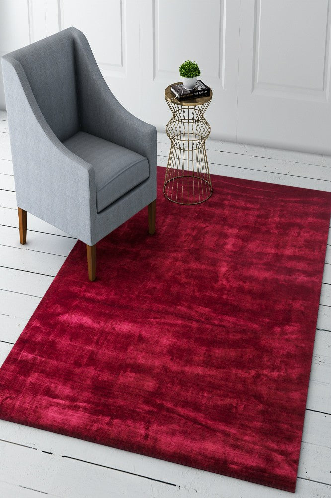 RED SOLID HAND KNOTTED CARPET - Imperial Knots