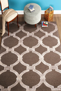 BROWN LINKS HAND TUFTED CARPET by Imperial Knots - Image 2